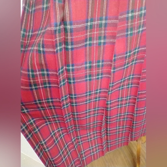 VINTAGE PLAID PLEATED MIDI SKIRT - Picture 9 of 9